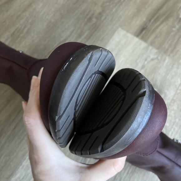 EMU Australian Pioneer Boots Women Sz 6 Burgundy Leather Wool Mid Calf - Picture 6 of 12